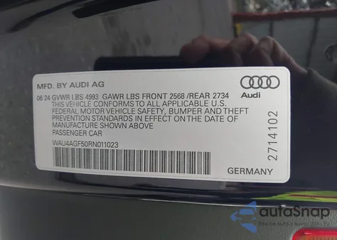 2024 Audi A5 Cabriolet Premium Plus 45 Tfsi S Line Quattro S Tronic z USA, uszkodzony, nr VIN WAU4AGF50RN011023